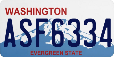 WA license plate ASF6334