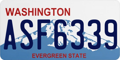 WA license plate ASF6339