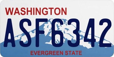 WA license plate ASF6342