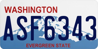 WA license plate ASF6343