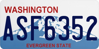 WA license plate ASF6352