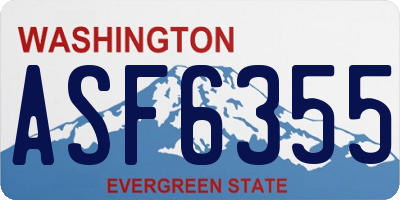 WA license plate ASF6355