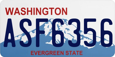 WA license plate ASF6356