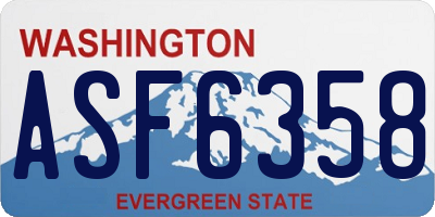 WA license plate ASF6358
