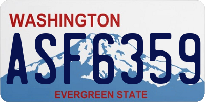WA license plate ASF6359