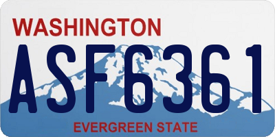 WA license plate ASF6361