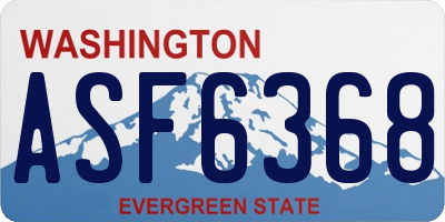 WA license plate ASF6368