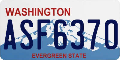 WA license plate ASF6370