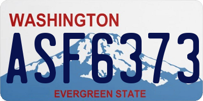 WA license plate ASF6373