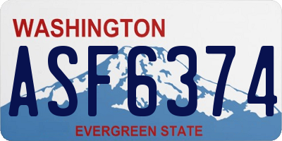 WA license plate ASF6374