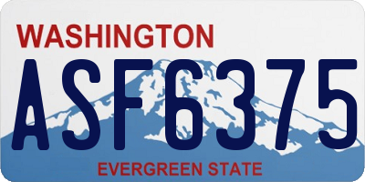 WA license plate ASF6375
