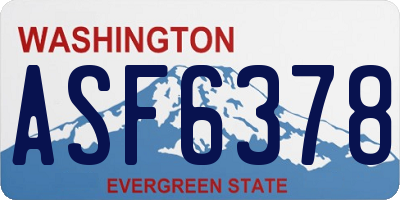 WA license plate ASF6378