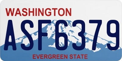 WA license plate ASF6379
