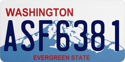 WA license plate ASF6381