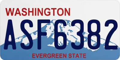 WA license plate ASF6382