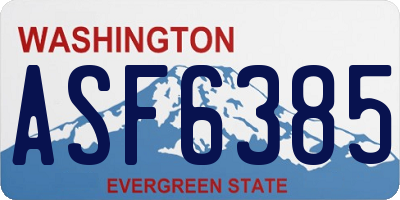 WA license plate ASF6385