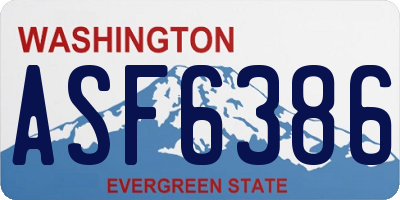 WA license plate ASF6386