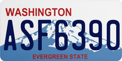 WA license plate ASF6390