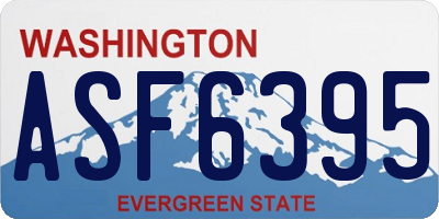 WA license plate ASF6395
