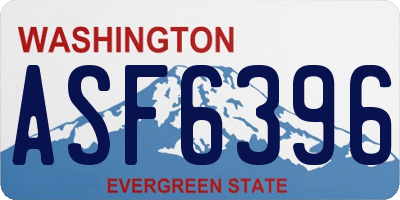 WA license plate ASF6396