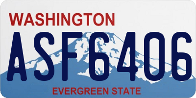WA license plate ASF6406