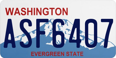 WA license plate ASF6407