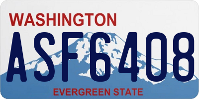 WA license plate ASF6408