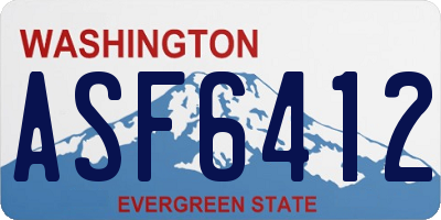 WA license plate ASF6412