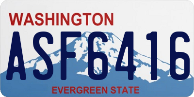 WA license plate ASF6416