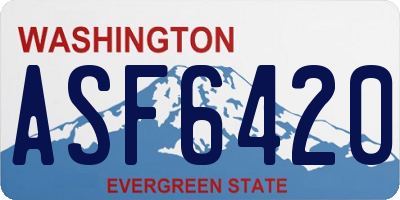 WA license plate ASF6420