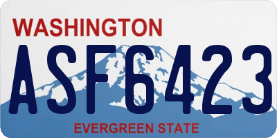WA license plate ASF6423