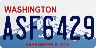 WA license plate ASF6429