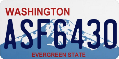 WA license plate ASF6430