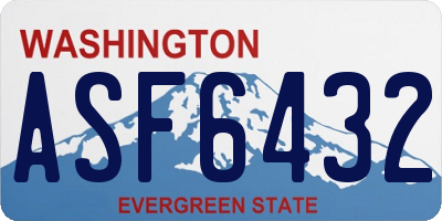 WA license plate ASF6432