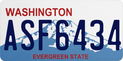 WA license plate ASF6434