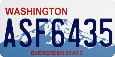 WA license plate ASF6435