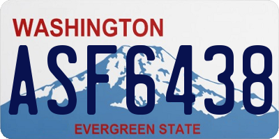WA license plate ASF6438