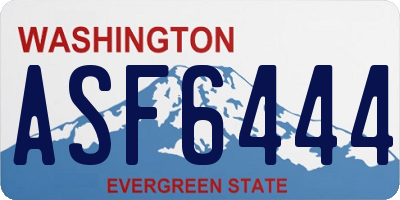 WA license plate ASF6444