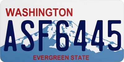 WA license plate ASF6445