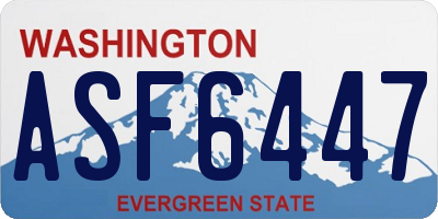 WA license plate ASF6447