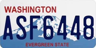 WA license plate ASF6448