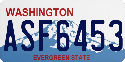 WA license plate ASF6453