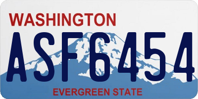 WA license plate ASF6454