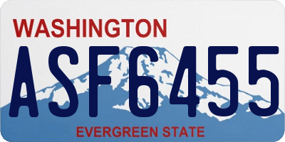 WA license plate ASF6455