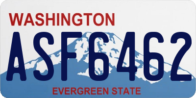 WA license plate ASF6462