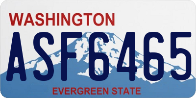 WA license plate ASF6465