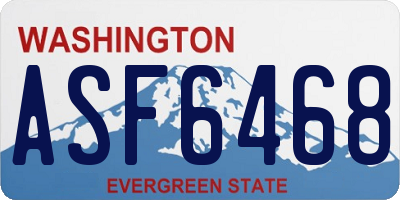WA license plate ASF6468