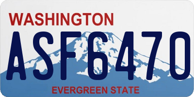 WA license plate ASF6470