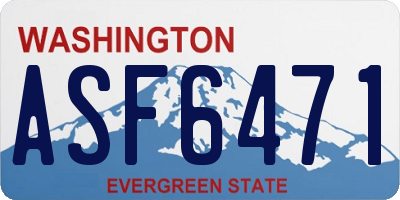 WA license plate ASF6471