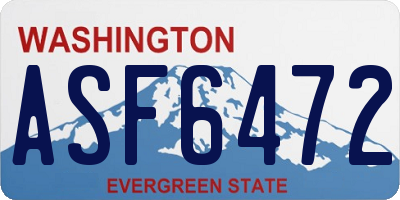 WA license plate ASF6472